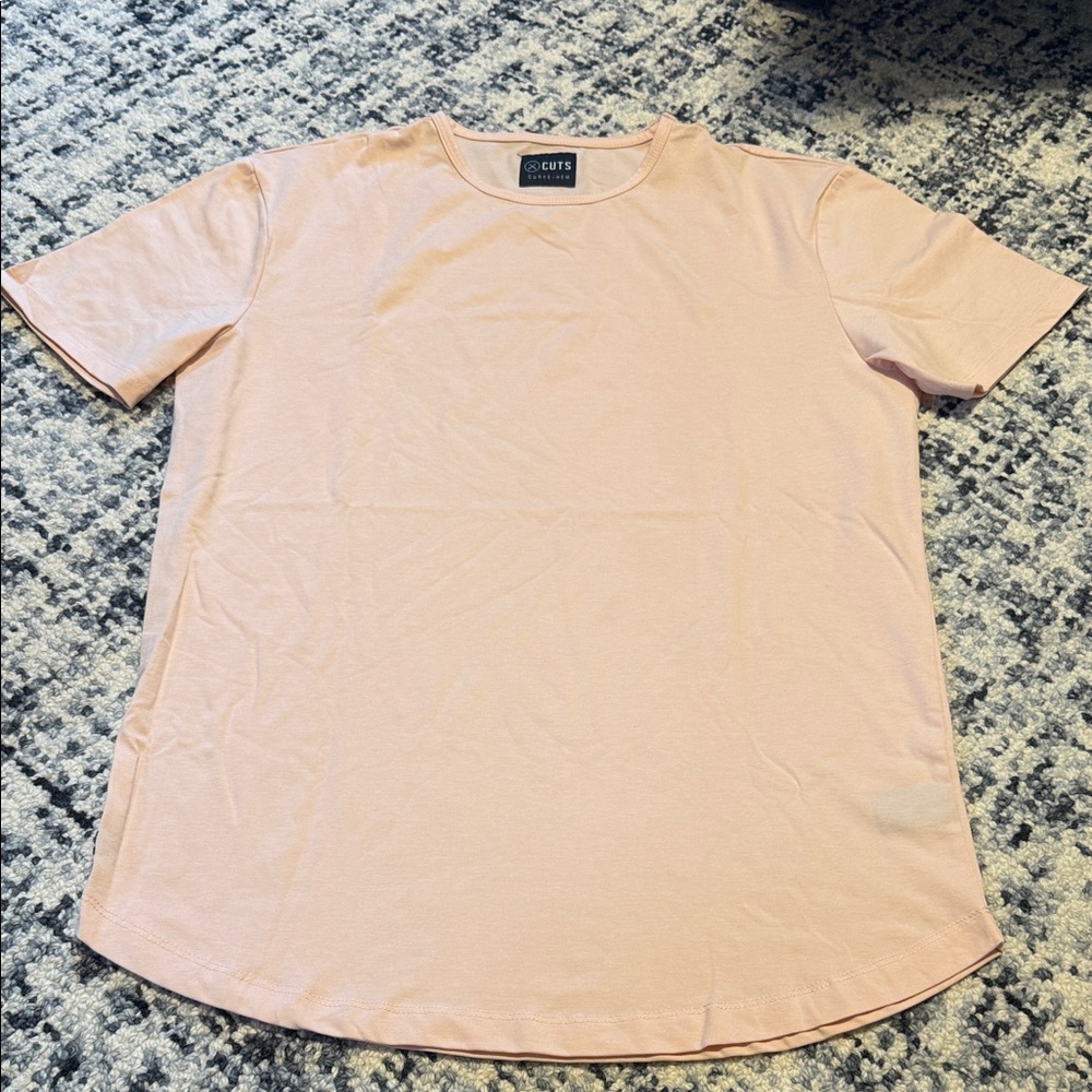 Cuts Pink Pima Pro Curve Hem Men's Pink T-Shirt